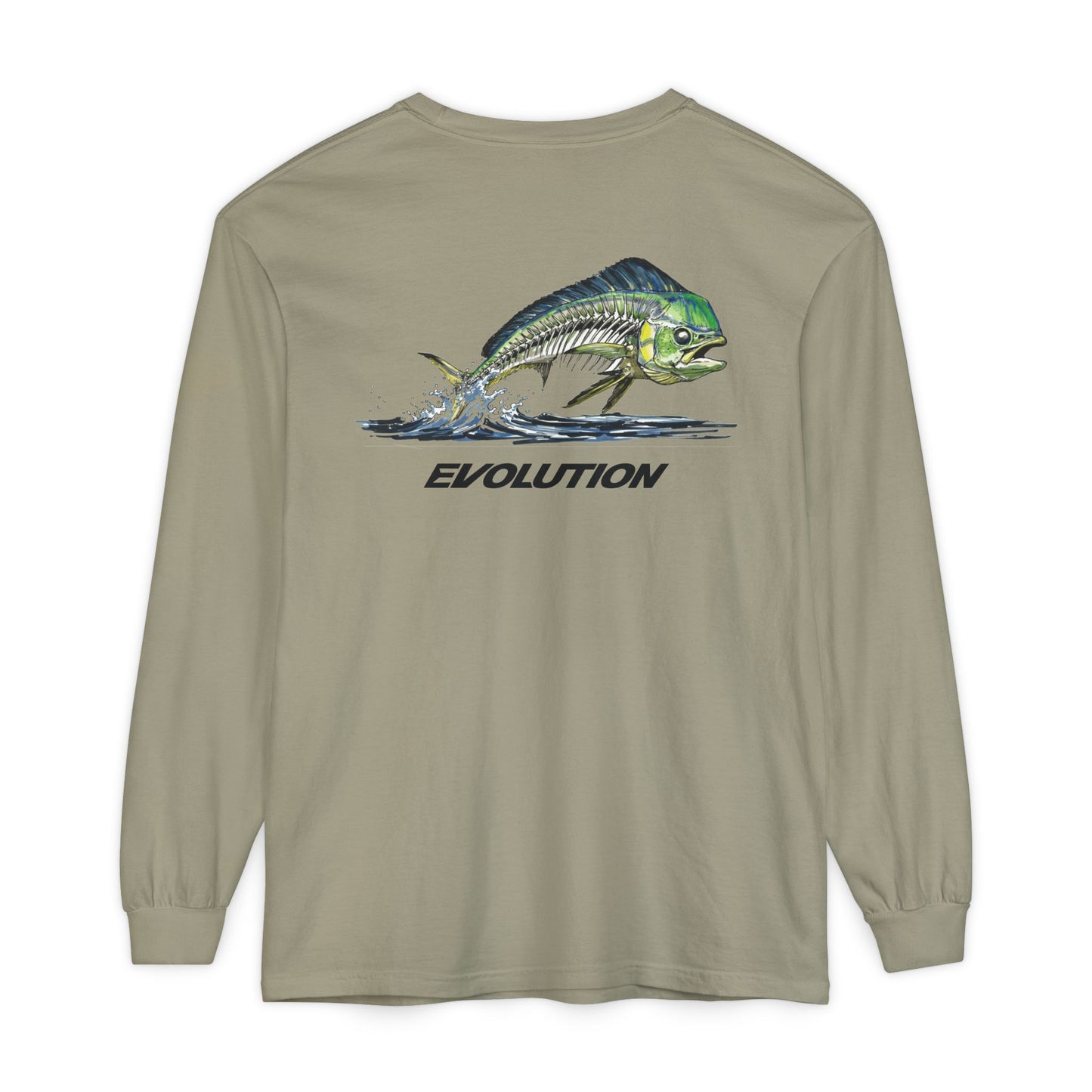 Mahi Skull Long Sleeve Medium Weight Cotton T-Shirt