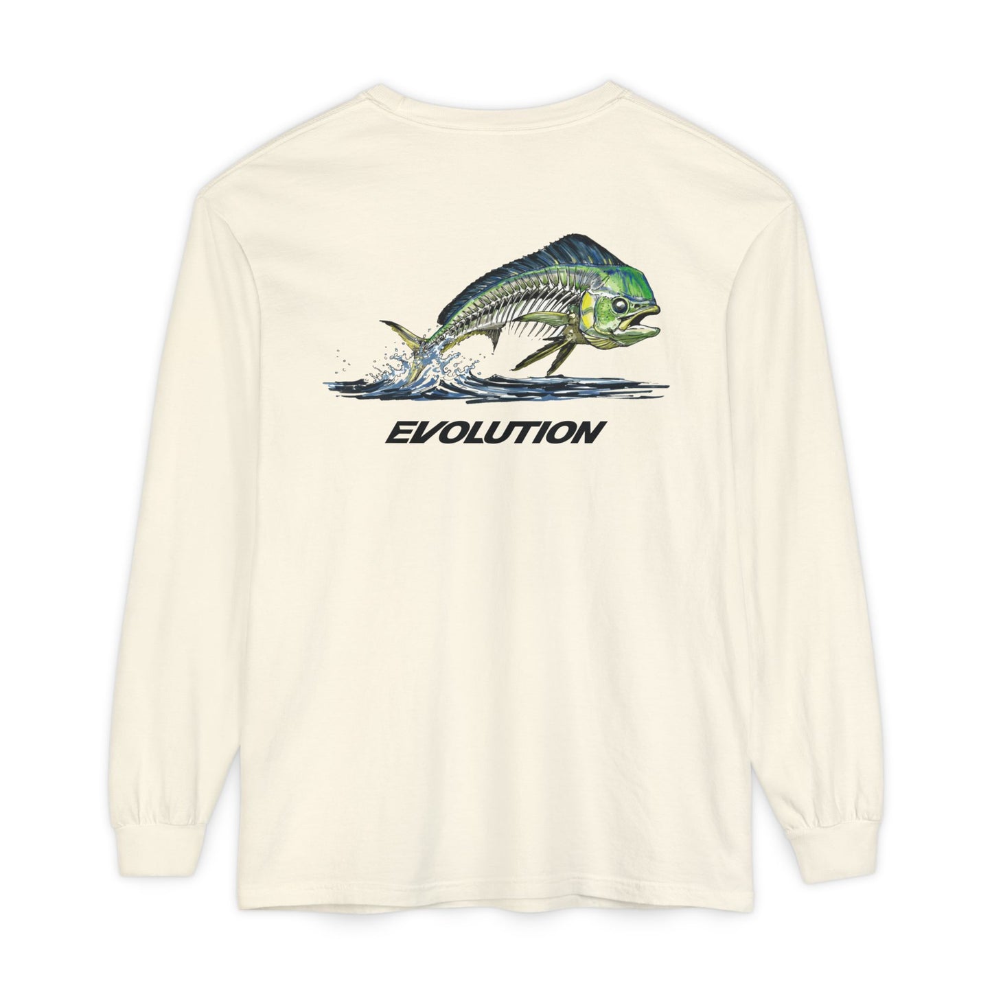 Mahi Skull Long Sleeve Medium Weight Cotton T-Shirt