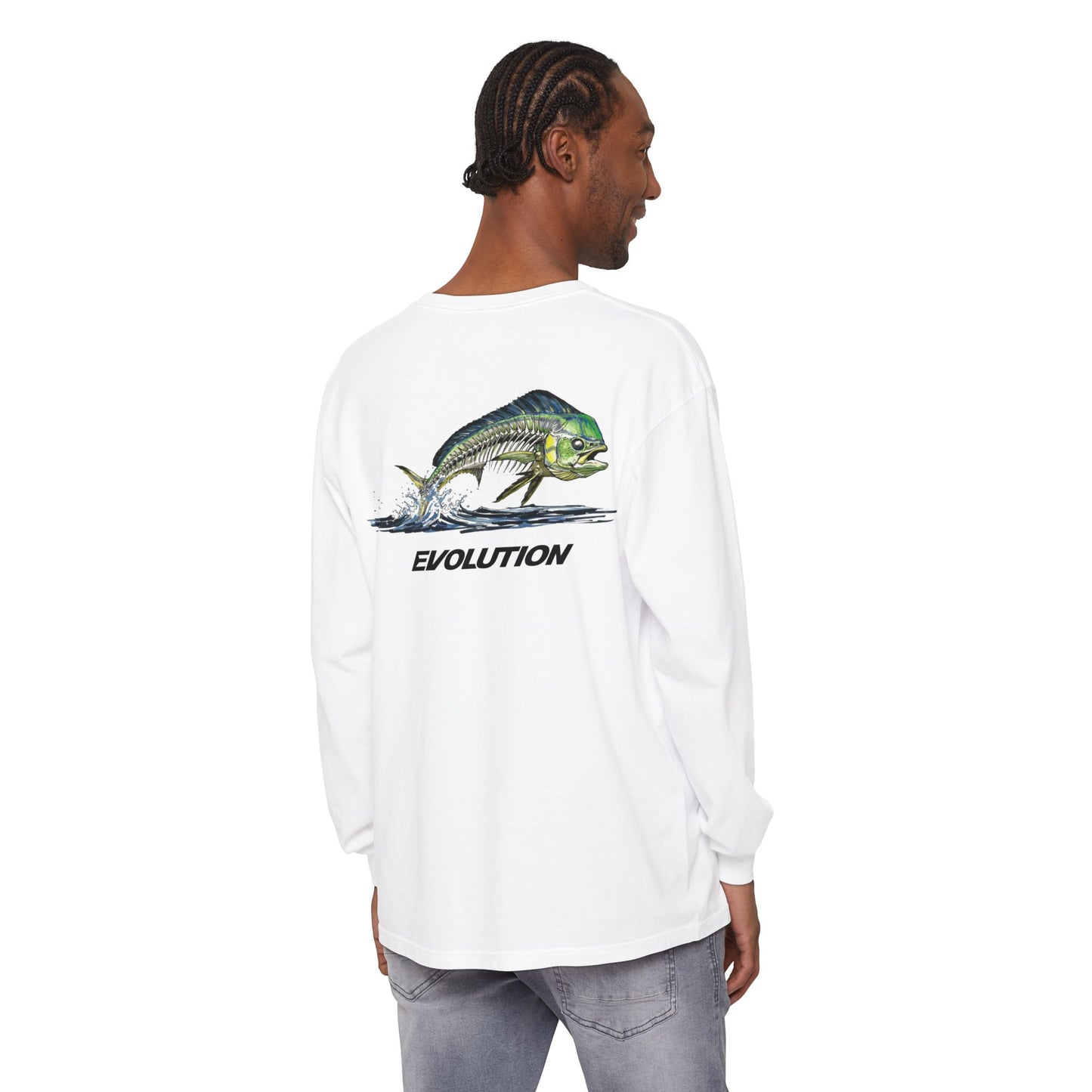 Mahi Skull Long Sleeve Medium Weight Cotton T-Shirt