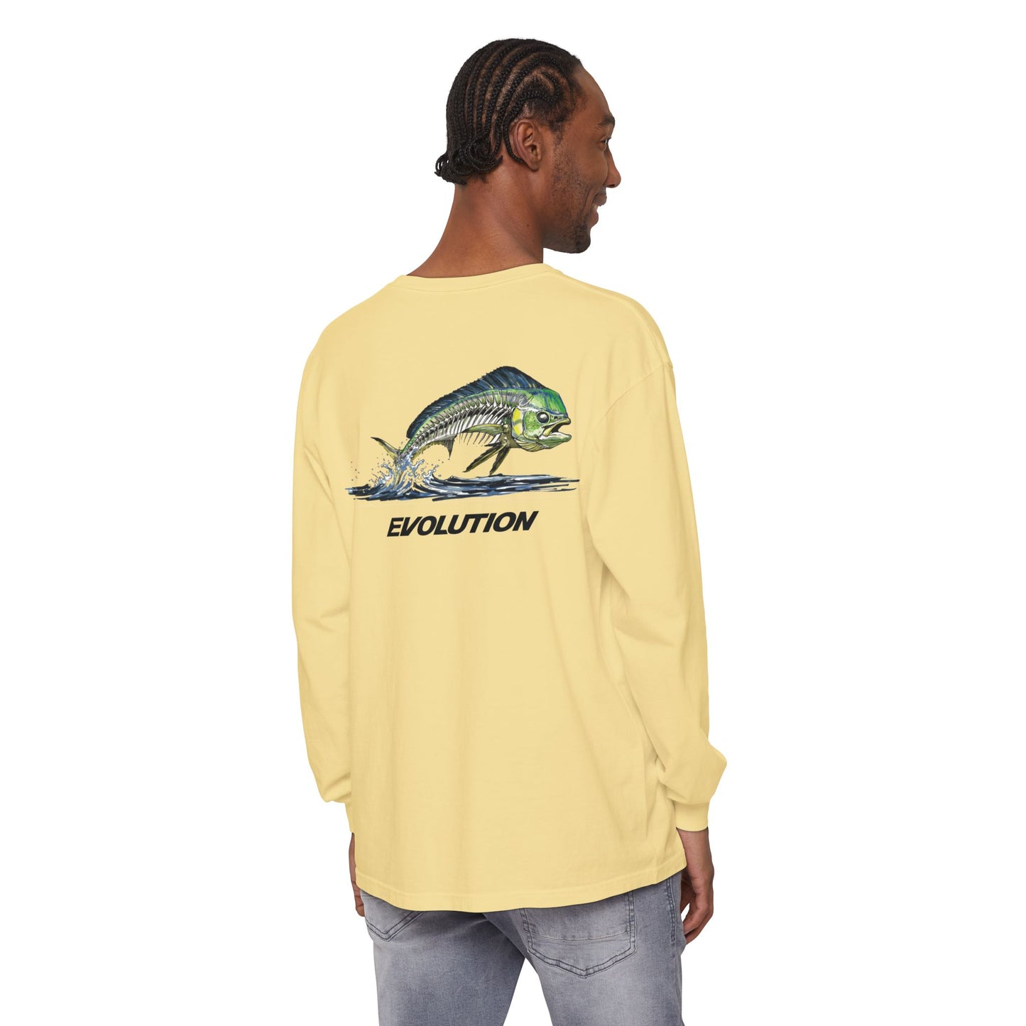 Mahi Skull Long Sleeve Medium Weight Cotton T-Shirt