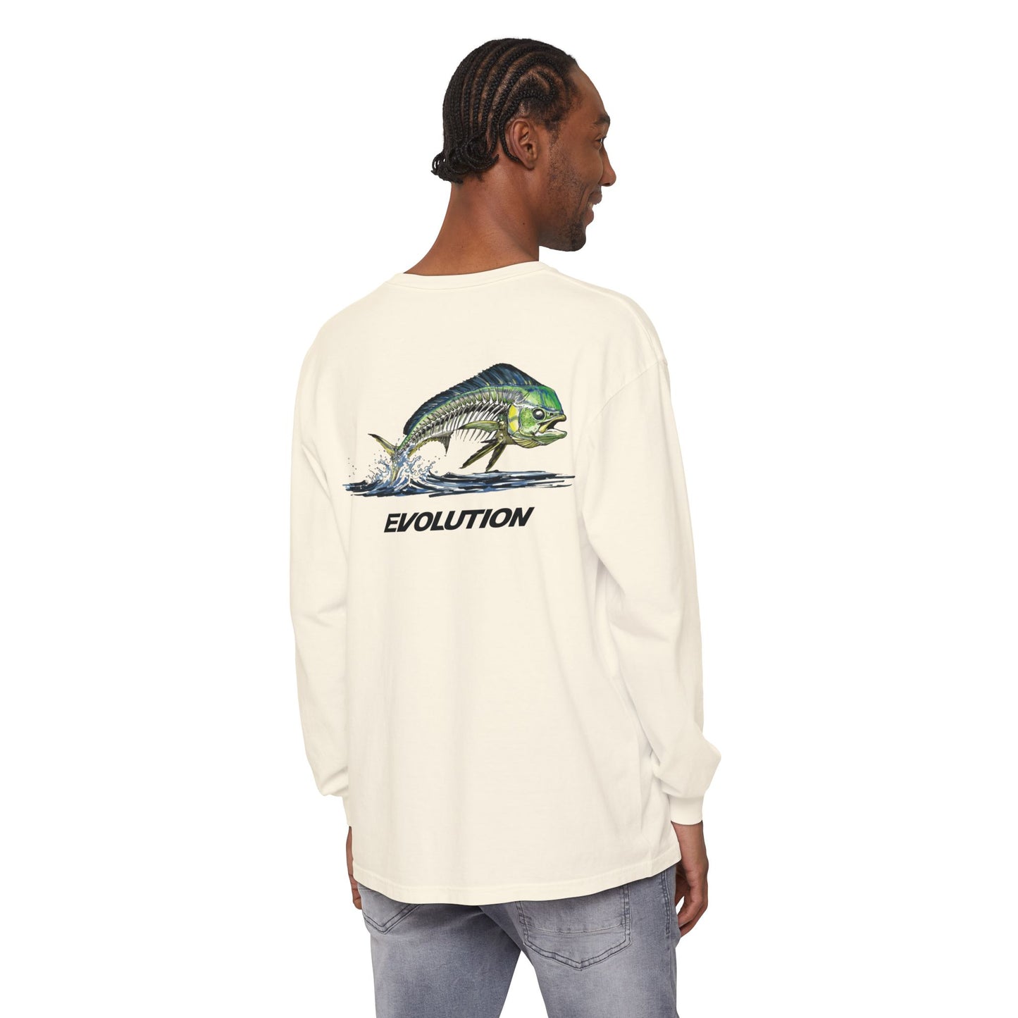 Mahi Skull Long Sleeve Medium Weight Cotton T-Shirt