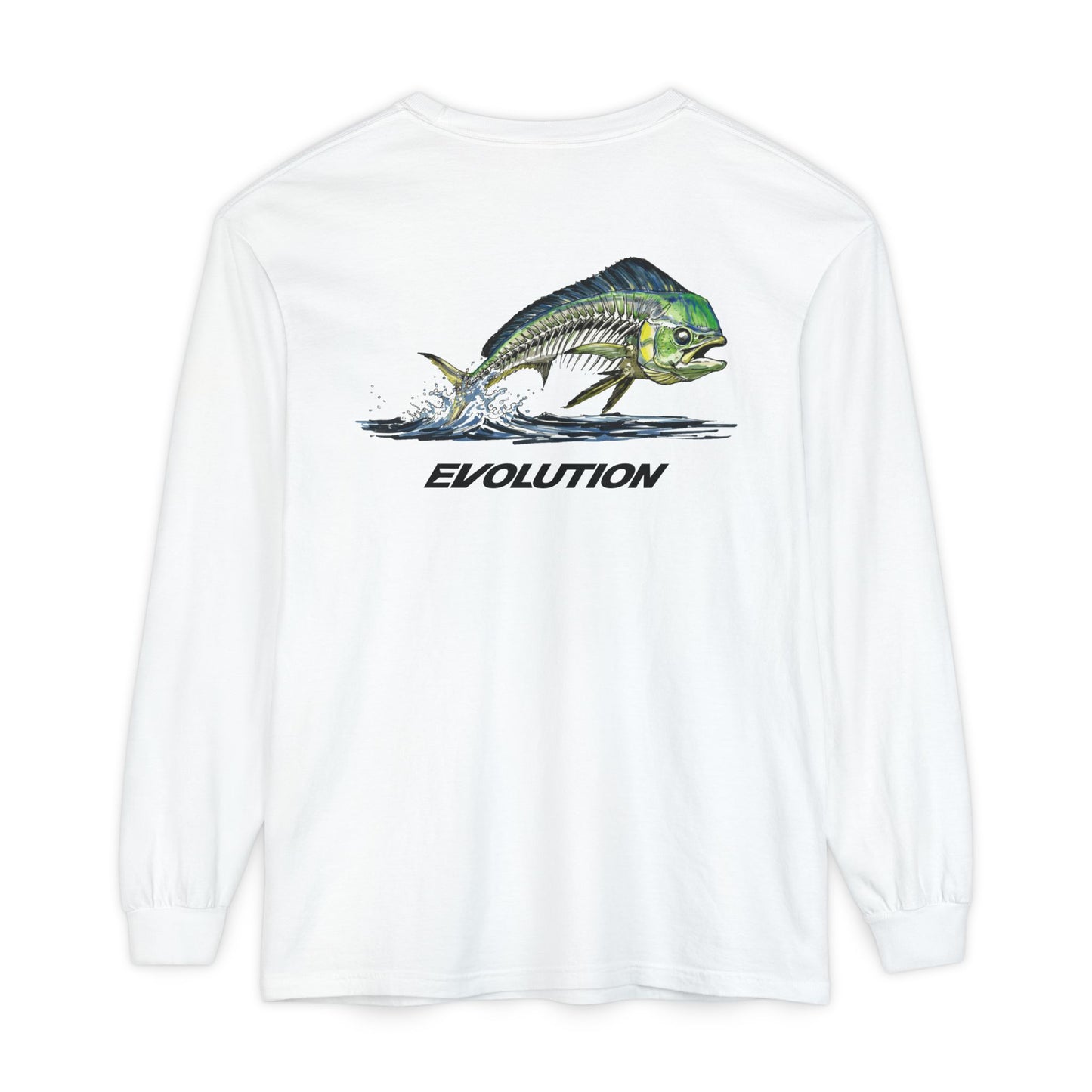 Mahi Skull Long Sleeve Medium Weight Cotton T-Shirt